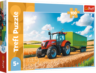 Puzzle Trefl Maszyny rolnicze traktor z przyczepą 100 elementów 16494 (5900511164947)
