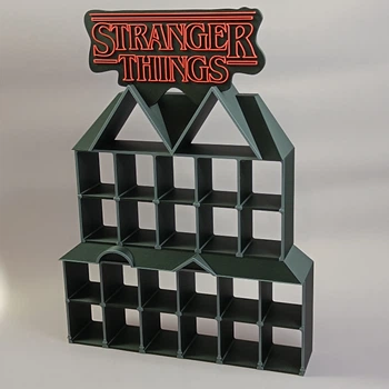 Підставка для 24 Фігурок Stranger Things Kinder Joy Funko Pop Stand / Display / Полиця в стилі будинку для зберігання фігурок Дивні дива
