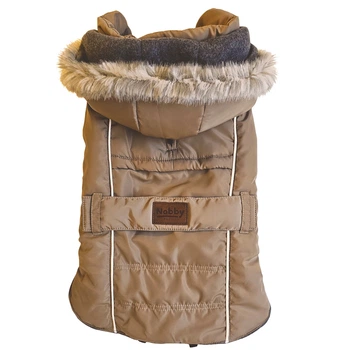 Теплое пальто для собак со съемным капюшоном Boka Dog Coat Hood Nobby Бежевый 44 см