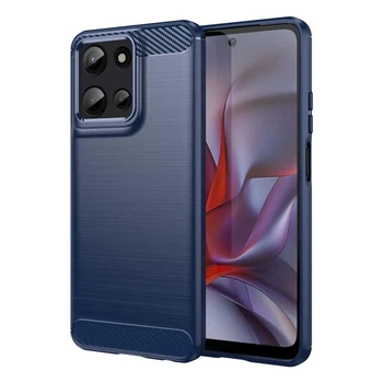 Чохол Lenuo Carbon Fiber для Motorola Edge 60 Fusion Navy Blue