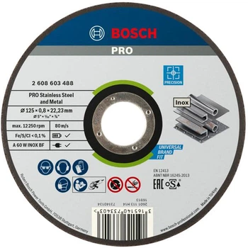 Круг отрезной Bosch PRO Stainless Steel and Metal 125×0,8×22,23 мм (2608603488)