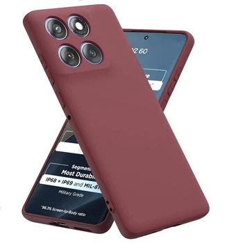 Чехол Fiji Full Soft Premium для Motorola Edge 60 противоударный бампер с микрофиброй Bordo