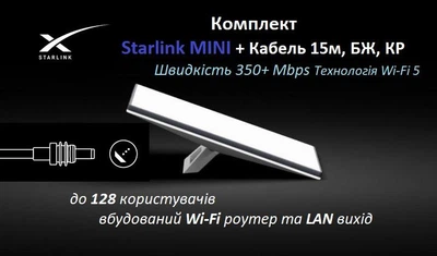 Комплект Starlink Mini + Кабель 15м, БЖ, КР