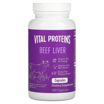 Печень говяжья, Beef Liver, 750 мг, 120 капсул Vital Proteins 000318082