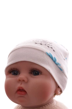 Шапка для хлопчика інтерлок Babykroha класика африка біла 0м+ (54607)