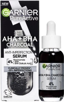 Serum do twarzy Garnier Charcoal z węglem aktywnym i kwasami AHA + BHA 30 ml (3600542497954)