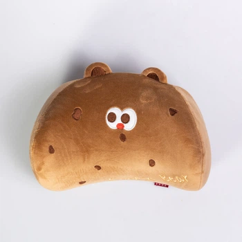 Подушка анатомическая для путешествий автобуса отдыха дома коричневый Cookie Bear поясничная memory плюшевая поддержка велюр Yiwu