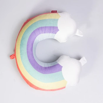 Дорожная U-образная подушка Rainbow для шеи, Memory Foam, плюшевое покрытие (99A0B3E2A699)