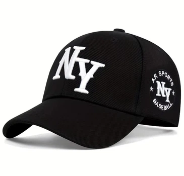 Кепка бейсболка NY мужская женская вышивка белая Нью йорк onesize черная (145225)