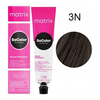 Краска Matrix SoColor Pre-Bonded Cream Permanent (Natural Colors) - 3N темний шатен натуральний-90мл.