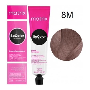 Краска Matrix SoColor Pre-Bonded Cream Permanent (Mocha Colors) - 8M світлий блондин мокка (шоколадний)-90мл.