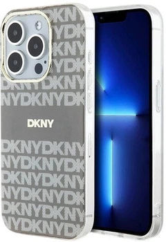 Etui DKNY IML Mono & Stripe MagSafe do Apple iPhone 15 Pro Beige (3666339267971)