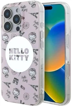 Панель Hello Kitty IML All Over Paris Magsafe для Apple iPhone 16 Pro Max Pink (HKHMP16XHAOPP)