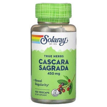 Каскара Саграда, Cascara Sagrada, Solaray, 450 мг, 100 капсул