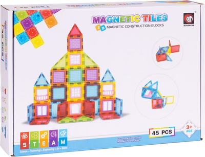 Klocki magnetyczne ModernHome by Multistore Domek autko 45 elementów HC428179 (5905817008223)