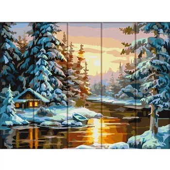 Картина за номерами дерево 30х40см Зимній пейзаж ART STORY