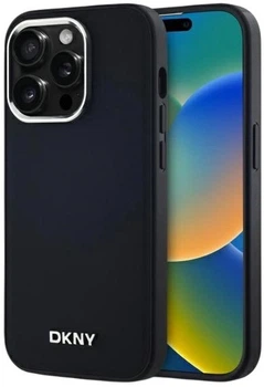 Etui DKNY Plain Logo MagSafe do Apple iPhone 15 Pro Black (3666339260132)