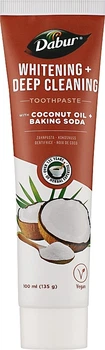Отбеливающая зубная паста с кокосовым маслом и пищевой содой - Dabur Whitening + Deep Cleaning Toothpaste 100ml (1338711-1210157014-2)