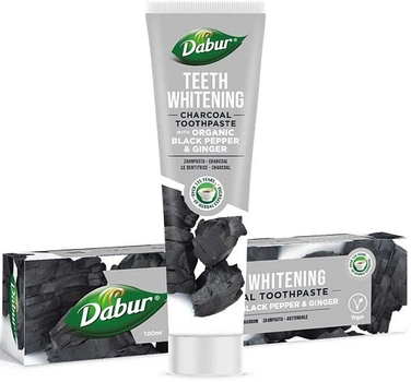 Зубная паста с органическим с перцем и имбирем - Dabur Teeth Whitening Charcoal Toothpaste 100ml (1148075-1265015128-2)