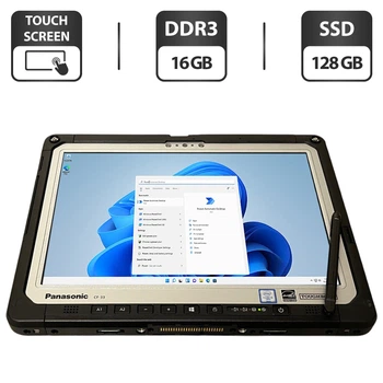 Защищенный планшет Б-класс Panasonic Toughbook CF-33 / 12" (2160x1440) IPS Touch / Intel Core i5-7300U (2 (4) ядра по 2.6 - 3.5 GHz) / 16 GB DDR3 / 128 GB SSD / Intel HD Graphics 620 / WebCam / Стилус / Два АКБ / Без клавиатуры б/у