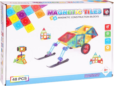 Klocki magnetyczne ModernHome by Multistore Domek autko 48 elementów HC397265 (5905817008193)