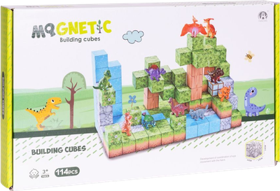 Klocki magnetyczne ModernHome by Multistore Dinozaury 114 elementów HC713653 (5905817008438)