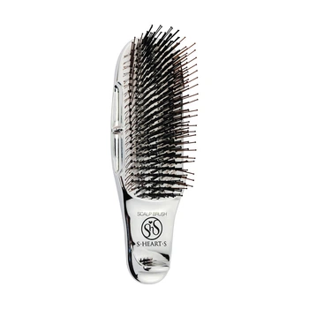 Гребінець для волосся сріблястий S-Heart-S Scalp Brush Plus for Professional