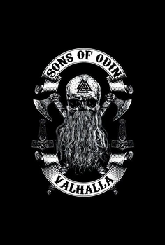 Прапор Вікінг Sons of Odin Valhalla з Валькнутом 1000×700 мм на люверсах
