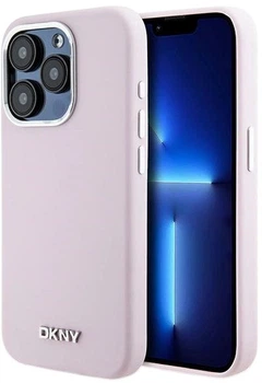 Etui DKNY Liquid Silicone Small Metal Logo MagSafe do Apple iPhone 15 Pro Pink (3666339265878)