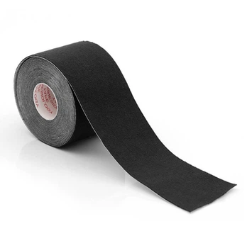 Эластичный пластырь для поддержки мышц и связок EasyFit Kinesio черный
