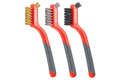 Набір щіток ручних Intertool 180мм сталь x латунь x нейлон (3шт) (BT-0006)