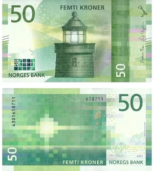 Банкнота 50 крон Норвегія 2017 рік UNC
