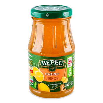 Конфітюр Лимон з імбиром с/б Верес 390 г (4823105400652)