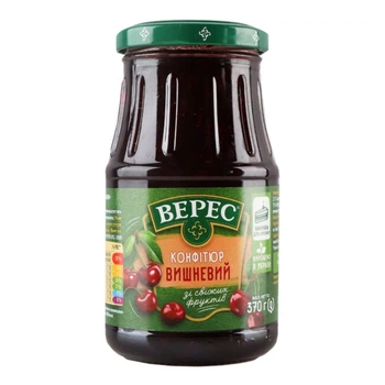 Конфітюр вишневий с/б Верес 370 г (4823105400270)