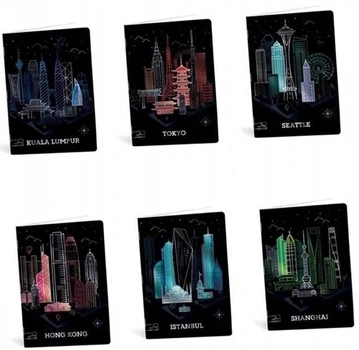 Набір зошитів GDD Cities A4 40 аркушів у клітинку чорні 10 шт (3858888490652)