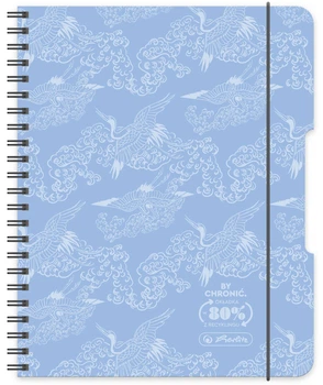 Набір спіральних блокнотів Herlitz Pastel A5 80 аркушів у клітинку на спіралі блакитний 4 шт (5901389500455)