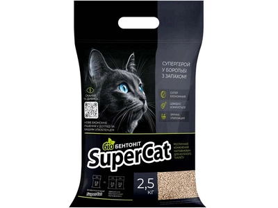 Наполнитель для кошачьего туалета SuperCat Биобентонит 2,5 кг