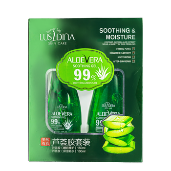 Набор увлажняющих гелей по уходу за лицом и телом c алоэ Lusidina Aloe Vera 99 %