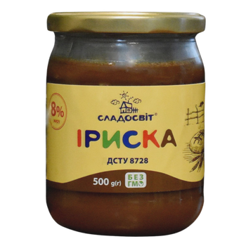 Продукт згущений з молоком варений 8% Іриска с/б Сладосвіт 500 г (4820034600818)