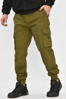 Джинси чоловічі однотонні кольору хаки Fashion розмір 42 (208586)