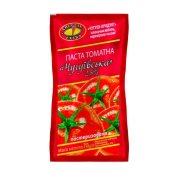 Томатна паста Чугуївська 25% Чугуев Продукт 70 г (4820044098957)