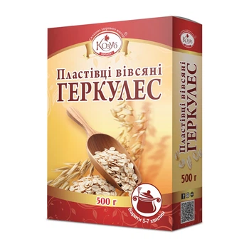 Пластівці вівсяні Геркулес швидкого приготування Козуб продукт 500 г (4820094536218)