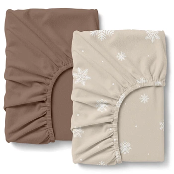 Набір простирадл на резинці WINTER BEIGE фланель 180x 200x20 2 шт (4822052488584)