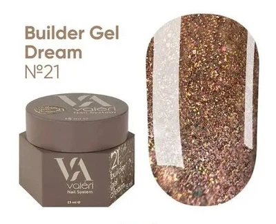 Гель для ногтей с блестками Valeri Builder Gel Dream 21 15 мл