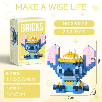 Конструктор фигурка BRICKS пиксели Стич 232 деталей X5022