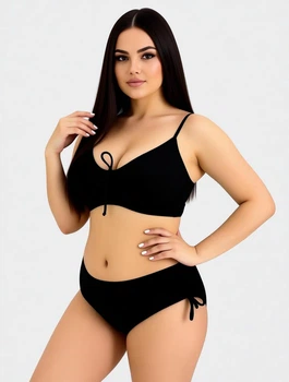 Купальник стяжка на косточках Sisianna 566824 черный 3XL