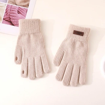 Рукавички жіночі в'язані Soft Moments Fashion з відкритими кінчиками пальців бежеві (розмір M)