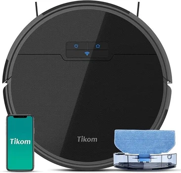 Робот пилосос 2 в 1, Tikom G8000, сухе та вологе прибирання, всмоктування 2700 Па, розумна навігація, керування через додаток, го