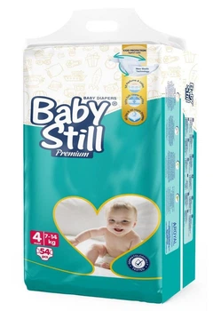 Детские подгузники Baby Still Jumbo Pack размер 4 (7-14 кг) 54 шт памперсы для новорожденных одноразовые