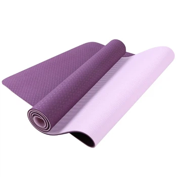 Коврик для йоги, фитнеса, двусторонний, не скользкий Feel Fit 183х61 см, 6 мм фиолетово-бузковый